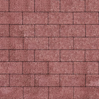 Тротуарная плитка Прямоугольник Лайн Красный,  бассировка