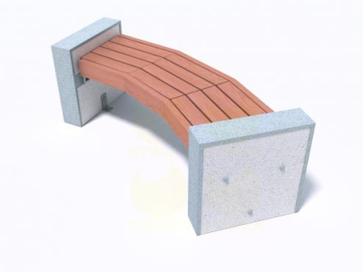 Скамейка парковая С708 с боковинами из декоративного композитного камня 1655х610х505 мм