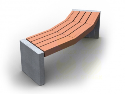 Скамья уличная парковая C8-450mm с боковинами из архитектурного бетона 1530х450х450 мм
