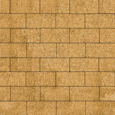 Тротуарная плитка Прямоугольник Лайн Желтый,  бассировка