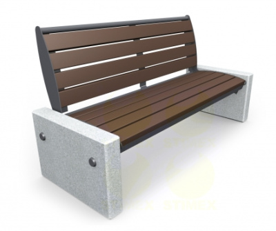 Диван городской уличный D2 с боковинами из архитектурного бетона 1700x650x790 мм