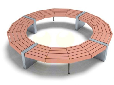 Скамья парковая С7-450 в форме кольца 2600х2600х450 мм архитектурный бетон