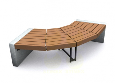 Скамья уличная парковая C7 2035x650x450 мм архитектурный бетон