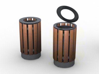 Металлическая урна для мусора уличная У650 400x400x655 мм