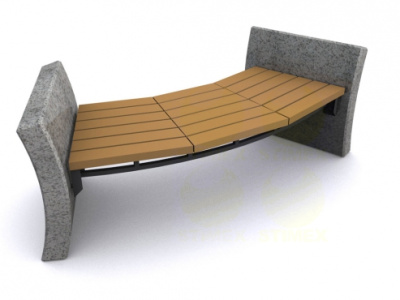 Софа парковая уличная S3 1800x770x650 мм натуральный гранит