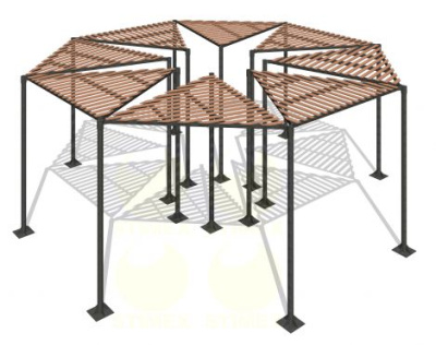 Пергола PG11 Звезда (8 секц.) 6500х6500х2600 мм