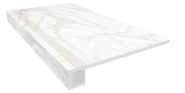 Комплект (Ступень SUPREME SM02 (330x1200) мм Непол (прямоугол. бортик) + Подступенок (145x1200))