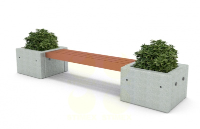 Скамья уличная парковая C45 (С45) с боковинами из архитектурного бетона 2800х650х450 мм