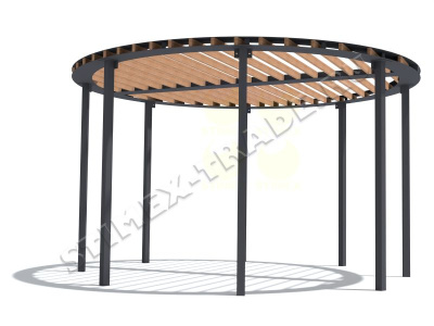 Пергола ПГ-15, серия «Мегаполис»,габаритные размеры 4400x4400x3000 мм