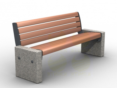 Диван городской уличный D2-450mm с элементами из натурального гранита 1660x590x750 мм