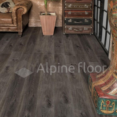 Каменно-полимерная плитка ЕСО 7-11 Дуб Торфяной 1524×180х8mm, 43 класс