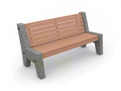 Диван городской уличный D7 с элементами из натурального гранита 1700x780x900 мм