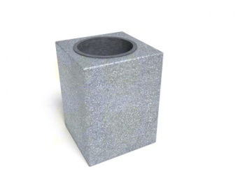 Урна для мусора уличная U760 с элементами из архитектурного бетона 450х450х600 мм