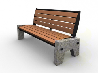 Диван городской уличный D4 с элементами из натурального гранита 1740x650x790 мм