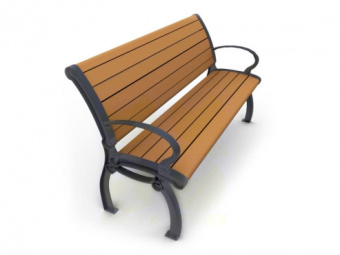 Диван городской уличный D16 (Д16) с боковинами из архитектурного бетона 3280x650x800 мм