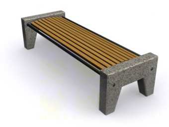 Скамья уличная парковая C3 с боковинами из натурального гранита 1740x650x450 мм 