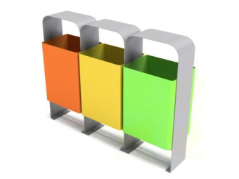 Урна для раздельного сбора мусора U552-trio (У552-трио) 1000x320x860 мм