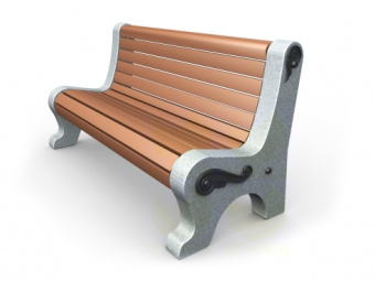 Диван городской уличный D18 с боковинами из архитектурного бетона 1700x700x920 мм