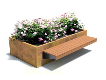 Цветочница со скамьей ЦВ1+С712 2400х1840х600 мм