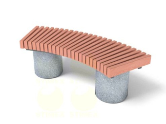 Скамья уличная парковая C758M2 1160x610x440 мм архитектурный бетон