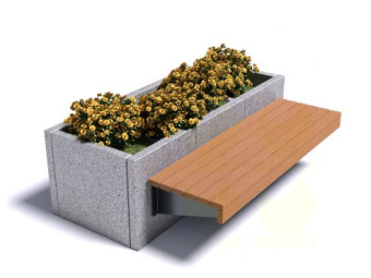 Скамья на клумбе ЦВ4+С711 1800х1210х600 мм