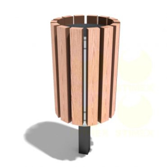 Урна уличная У556 с древесно-полимерным композитом 350x350x700 мм