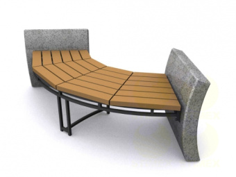 Софа парковая уличная S4 20800x950x650 мм натуральный гранит