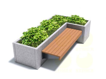 Скамья консольная на цветочнице ЦВ6+С711 2400х1360х600 мм