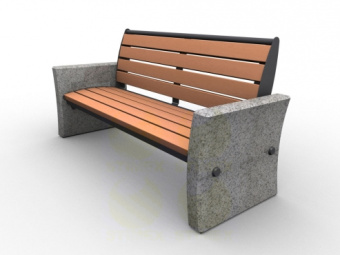 Диван городской уличный D13 с боковинами из архитектурного бетона 1770x650x800 мм