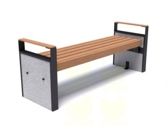 Скамейка уличная с подлокотниками С703 1620х500х650 мм